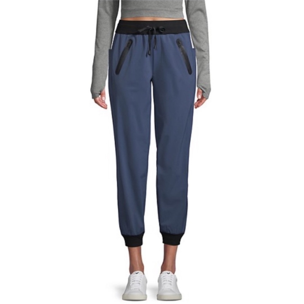 Blanc Noir Getaway Pants Joggers Large Blue Black Athleisure Normcore